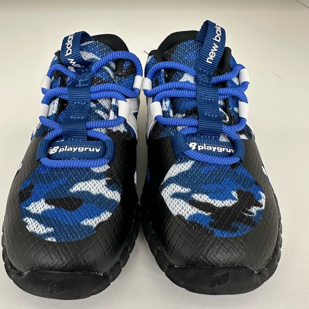 Toddler little Kids Shoes New Balance Blue and Black Camo athletic sneakers